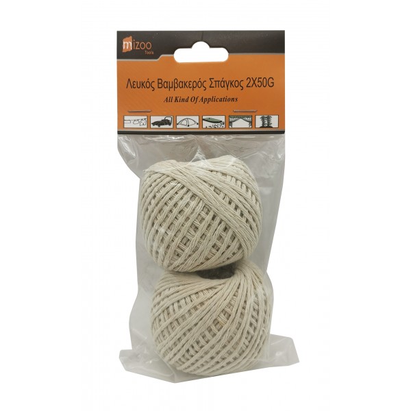 MIZOO ΣΠΑΓΚΟΣ ΛΕΥΚΟΣ ΒΑΜΒΑΚΕΡΟΣ 2 X 50G 1299-14